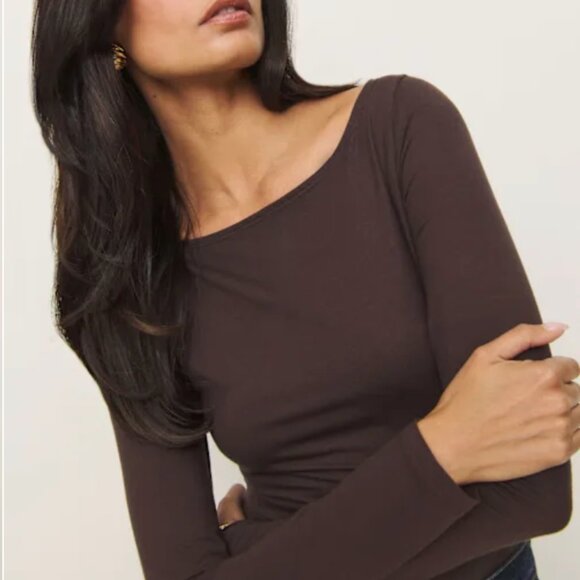 Reformation Wiley Knit Top - Mole - Picture 2 of 7